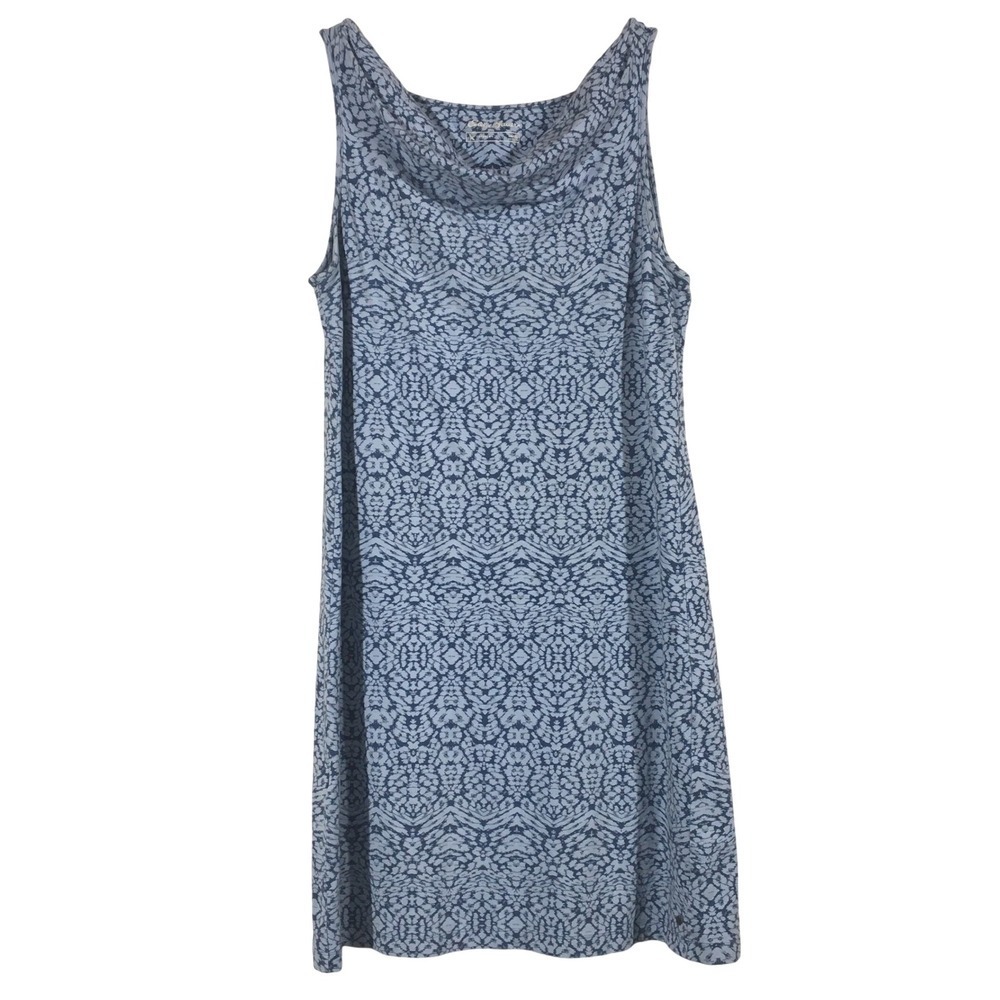 Eddie Bauer Outdoor‎ Cowl Neck Abstract Print Dress XL Blue
